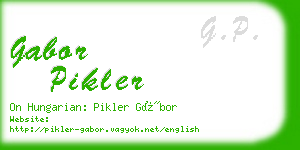 gabor pikler business card